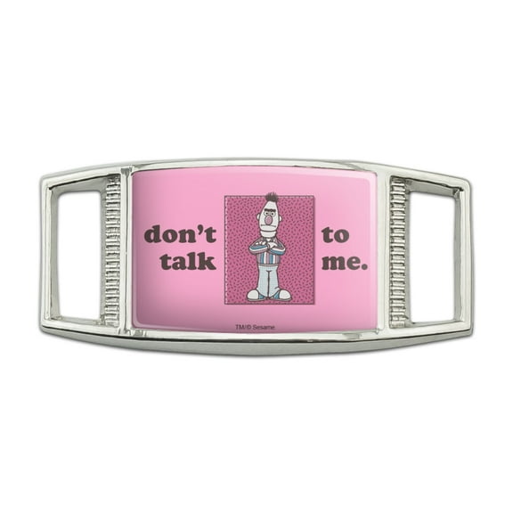 Sesame Street Bert Don't Talk to Me Rectangular Shoe Shoelace Shoe Lace Tag Runner Gym Charm Decoration