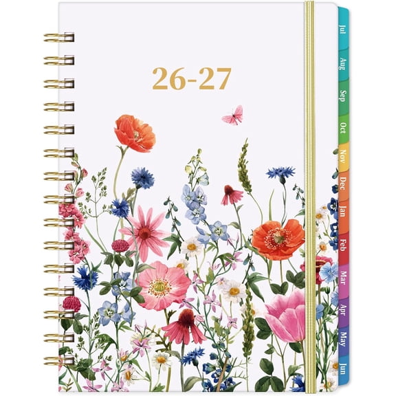Planner 2026-2027 - Jul. 2026 - Jun. 2027, Academic Planner 2026-2027, 26-27 Planners Weekly and Monthly with Colorful Tabs, 6.3" .4", Hardcover with  Pocket   Thick Paper   -Wire Binding -