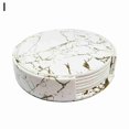 thumbnail image 1 of Ensemble de 6 Pcs Dessous de Verre Ronds en Cuir PU pour Boisson et Café Napperons Tapis Napperon de Table, 1 of 9