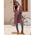 thumbnail image 5 of Ekouaer Robes for Women Waffle Knit Bathrobe Lightweight Kimono Robe Knee Length Loungewear with Pockets, 5 of 6
