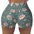 thumbnail image 2 of Picia Hedgehogs and Flowers Printed Workout Shorts for Women Seamless Scrunch Butt Lifting High Waisted Yoga Gym Booty Running Moisture-wicking Short Pants-, 2 of 9