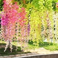 thumbnail image 7 of MINKUROW 12 Pack Wisteria Hanging Artificial Flowers Fake Bushy Silk Vine Garland String for Wedding Party Garden Greenery Home Wall Deco Milk, 7 of 7