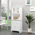 thumbnail image 5 of White Buffet With - Kitchen Pantry, Drawer, Microwave Compartment, Style White, Multi-functional, Space, Adjustable, 5 of 6