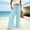 Light Blue, variant on Wide Leg Linen Pants for Women Tie Front Elastic Waist Pants Solid Color Casual Comfy Trouser Lightweight Summer Boho Pant