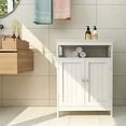 thumbnail image 4 of RASOO Bathroom Storage Cabinet White Freestanding Organizer Cabinet for Bathroom, Living Room (2 Doors and one Adjustable Shelf), 4 of 7