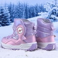 thumbnail image 6 of DMDUOU Boys Girls Winter Snow Boots Teen Lace Up Non-Slip Outdoor Warm Fleece Boots Soft Cozy Hiking Walking Shoes Purple 34, 6 of 7