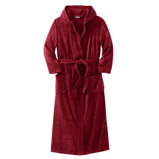 Kingsize Kingsize Men's Big & Tall Terry Velour Hooded Maxi Robe
