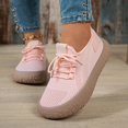thumbnail image 2 of Breathable Lace Up Platform Sneakers Comfortable Casual Walking Shoes Lightweight Thick Soled Tennis Footwear for Women Daily Leisure Beach Date Outfit, 2 of 9