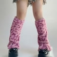 thumbnail image 4 of Yuanlong Womens Leg Warmers Leopard Print Fuzzy Over The Knee Socks Y2K Retro Soft Comfort Winter Streetwear Slouch Socks, 4 of 6