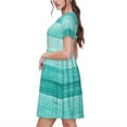 thumbnail image 2 of Vsdgher Turquoise Sarcelle pour Femmes Été 2025 Décontracté Robes Midi Maxi Légères Manches Courtes Col Rond Robe de Plage, 2 of 6