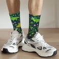 thumbnail image 5 of Goofa Dinosaurs and Flowers Printed Men's Crew Socks, Soft Durable Breathable Moisture-Wicking with Odor Control Cotton socks, 5 of 9