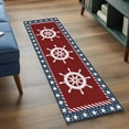 thumbnail image 3 of Runner Rug 2'x6', US Flag Washable Non-Slip Hallway Runner Rugs, Independence Day Star Stripe Nautical Rudder Bedside Rugs Floor Mats Carpet Runners for Kitchen Bathroom Laundry Room, 3 of 8