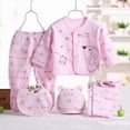 thumbnail image 2 of mgoYE Preemie Clothes 5PCS Newborn 0-3M Boys Girls Baby Cotton Clothes Bib Tops Hat Pants Suit Outfit Sets OneSize, 2 of 4