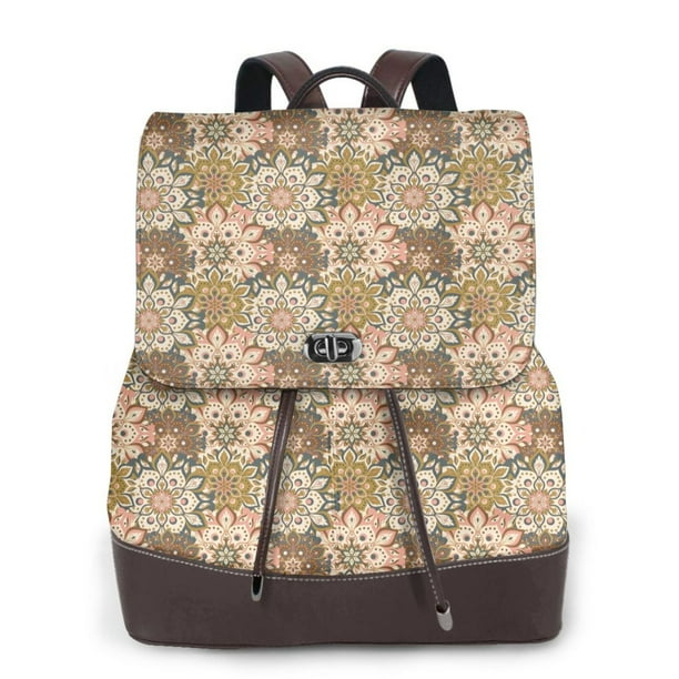 Fotbe Mandala Mochila Bolso con Estampado para Mujer, Mochila Antirrobo de Nylon Impermeable, Bolsa Ligera de Hombro