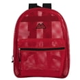 thumbnail image 2 of Solid Color Transparent See Through Mesh Stadium Approved Backpack for Travel and Commuting in Red, 2 of 9