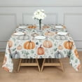 thumbnail image 3 of Fall Pumpkins and Leaves Pattern Square Tablecloth,Waterproof Square Table Cover,Wipeable Spillproof Washable Table Cover for Home Kitchen Party Decor 52"x52"(132x132cm), 3 of 6