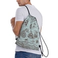 thumbnail image 3 of Bingfone Pirate Adventure Map Drawstrings Backpacks Bags For Men Women Gym Drawstrings Bag, 3 of 9