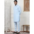 thumbnail image 2 of Punjabi Kurta Pajama Set Pathani Cotton Indian Dress for Men (Sky Blue, XXL), 2 of 8