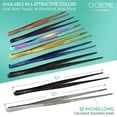 thumbnail image 4 of O'Creme 10 Inch Gold-Colored-Exterior Stainless Steel Precision Kitchen Tweezer Tongs with Serrated Tips for Gripping, 4 of 6