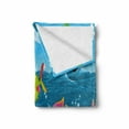 thumbnail image 2 of Animal Soft Flannel Fleece Throw Blanket, Funny Sea Animals Underwater Ocean View Sail Boat Palm Trees Cartoon Artwork, Cozy Plush for Indoor and Outdoor Use, 70" x 90", Multicolor, by Ambesonne, 2 of 6