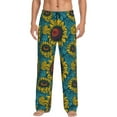 thumbnail image 2 of Goofa Sunflowers Printed Soft Pajama Pants for Men, Wide Leg Comfy Casual Lounge Yoga Pants-Medium, 2 of 9