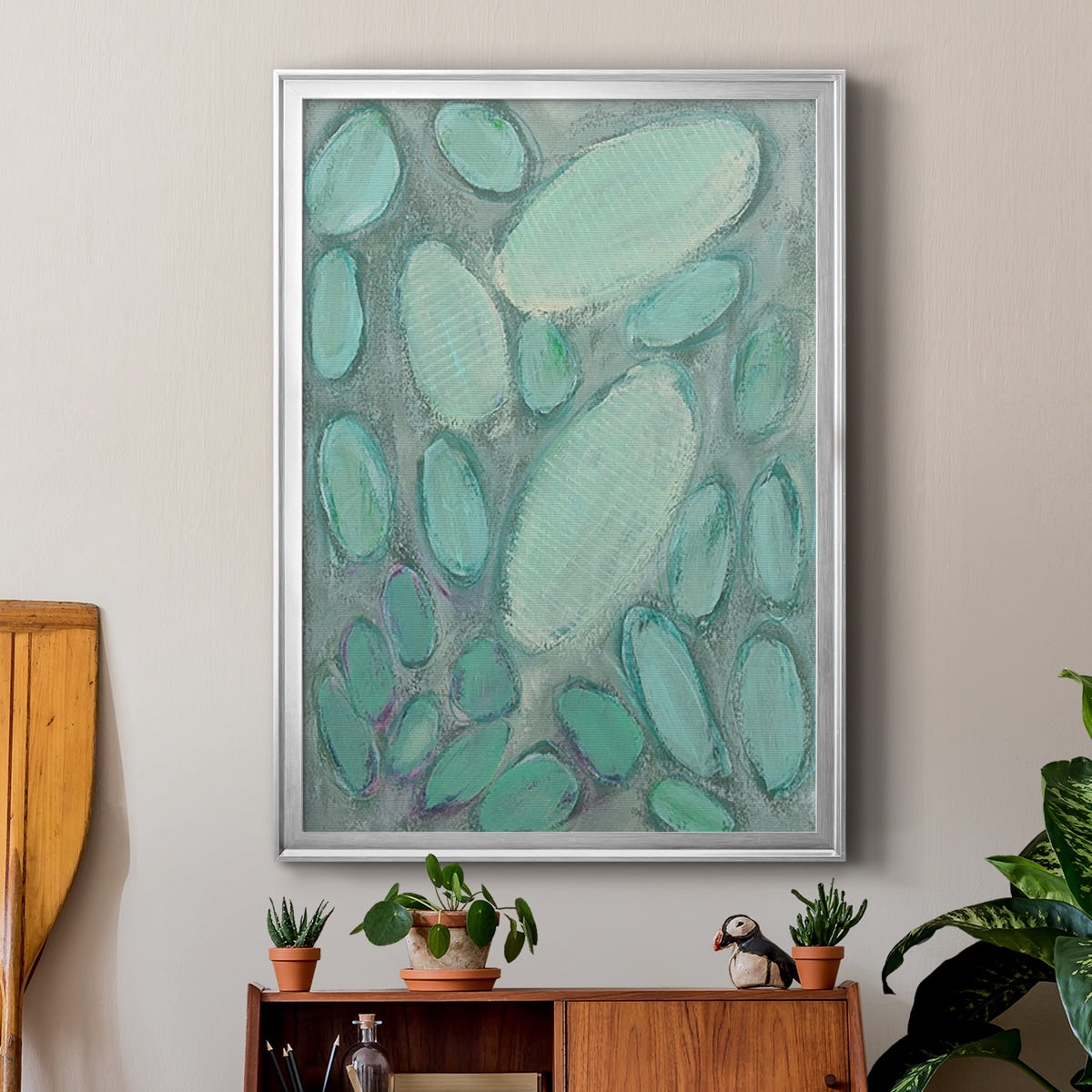Blue Orbs II Premium Framed Print, in Gold, Black, or Silver - Ready to Hang