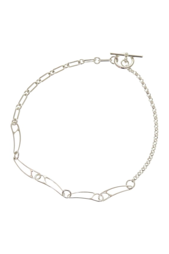 Pre-Owned Hermes Chaine d'Ancre Punk ST Silver 925 Necklace 1529HERMES