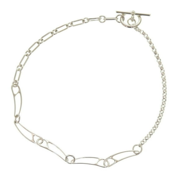 Pre-Owned Hermes Chaine d'Ancre Punk ST Silver 925 Necklace 1529HERMES