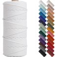 thumbnail image 1 of HSHDLDF White Macrame Cord 3mm x 109yards, Colored Macrame Rope, 3 Strand Twisted Cotton Rope Macrame Yarn, Colorful Cotton Craft Cord for Wall Hanging, Plant Hangers, Crafts, Knitting, 1 of 7