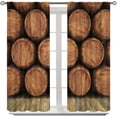 thumbnail image 6 of Wine Blackout Window Curtains, Wall of Wooden Barrels Vintage Rustic Window Drapes, for Kitchen Living Room Bedroom 52x84in 2 Panels, 6 of 6