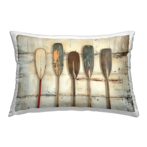 Stupell Industries Rustic Oar Lineup Decorative Printed Throw Pillow Design by Arlington Prints.