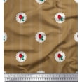 thumbnail image 1 of Soimoi Tissu en Poly Georgette Rayé, Feuilles & Roses Imprimé Floral au Mètre 42 Pouces de Large, 1 of 3