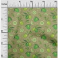 thumbnail image 1 of oneOone Polyester Lycra Light Olive Green Fabric Lemon Vegetable Quilting Supplies Print Sewing Fabric By The Yard 56 Inch Wide, 1 of 4