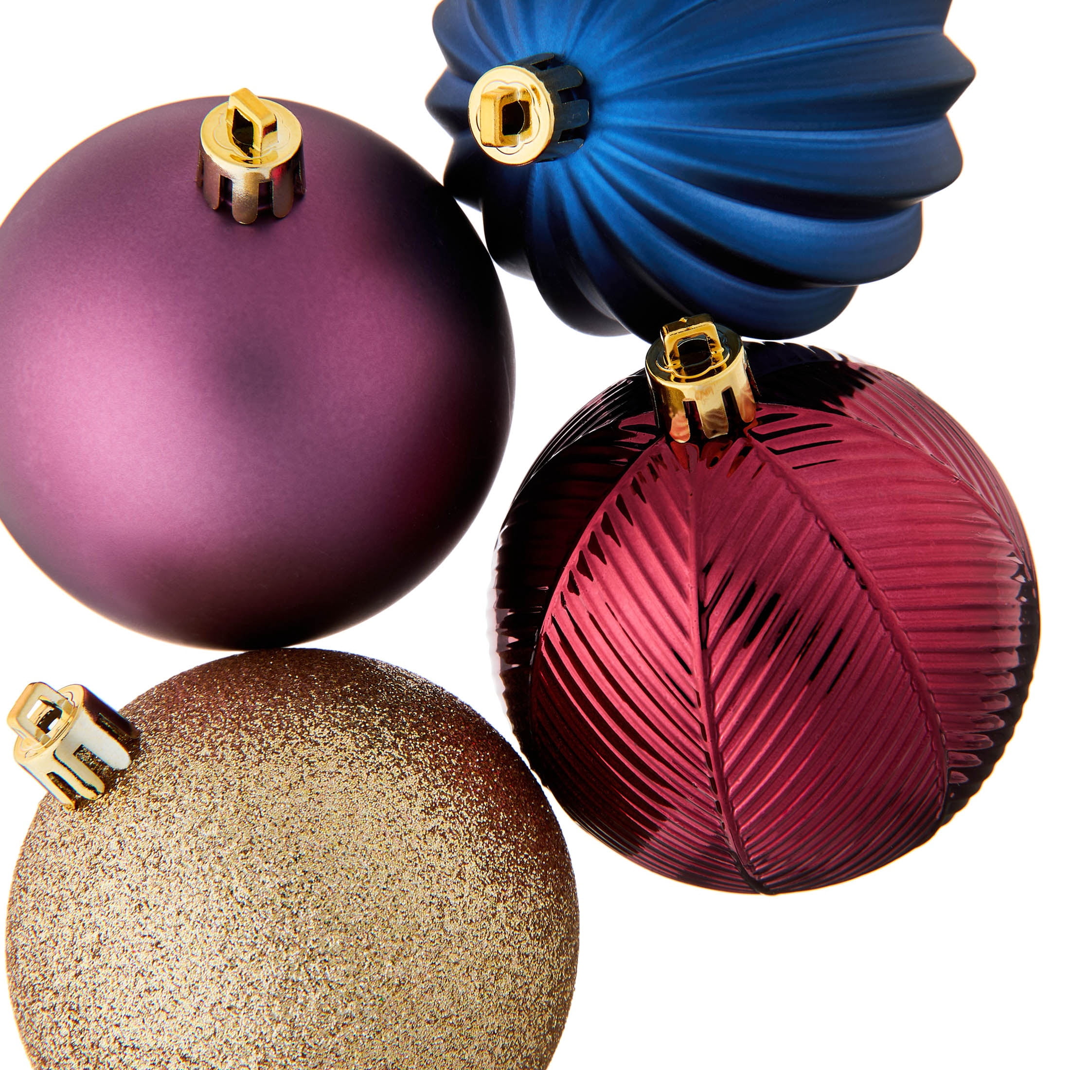 50-Count Multicolor Metallic Ball Shatterproof Christmas Ornaments, 3", by Holiday Time