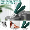 thumbnail image 2 of Eagle Beak Beveled Nail Clippers, Wide Jaw Opening Anti-Splash Slanted Nail Clipper, Splashproof Nail Clippers 3-Piece Set, Long Handle Wide Jaw Opening Anti-Splash Slanted for Men Women, 2 of 7