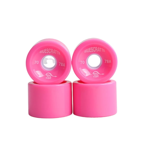 Ruedas de monopatín Greeniant 4 piezas cubierta de cojinete de longboard rosa