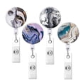 thumbnail image 1 of Visland Broche Broche Dorure Marblizing Papillon Rétractable Lanière Rotative Anti-Perdu Coloré Infirmière Carte de Travail Clip ID Nom Badge Titulaire Utilisation Quotidienne, 1 of 8