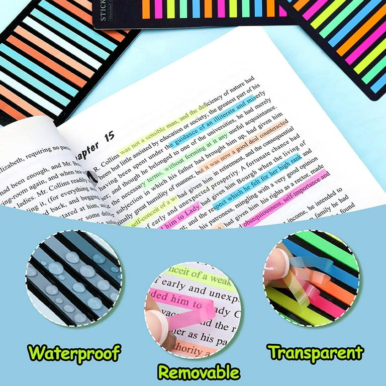 1520 pcs Tabs Tape, Sticky Long Page Markers Tabs, Book Tabs for Annotating  Books Aesthetic Office School Study Supplies 