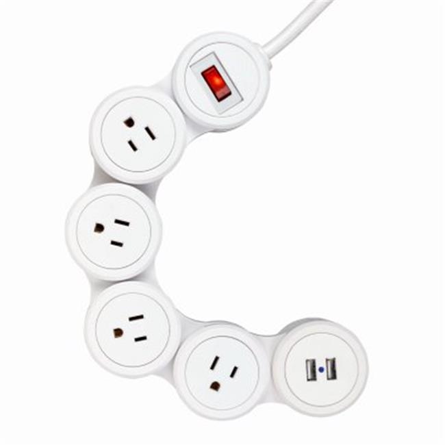 3.1A Flexible Power Strip White