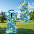 thumbnail image 5 of Jeiento Tropical Hawaiian Matching Golf Shirts for Couples Men's Short Sleeve Golf Shirt Women's Sleeveless Tennis Tank Quick Dry Breathable Lightweight Summer Outdoor Sports Couple Activewear Set, 5 of 7