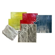 5 Ashlar Concrete Stamp Set. Slate Cement Texture Imprint Stamp Mats SM 3002