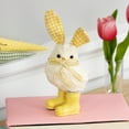 thumbnail image 3 of Northlight Chick with Plaid Rabbit Ears and Rainboots Easter Figurine - 7" - Yellow, 3 of 6