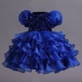 thumbnail image 4 of Robes de Princesse pour Fillettes Robe de Bal d'Anniversaire Manches Bouffantes Robe à Sequins en Tulle + Bandeau, 4 of 5