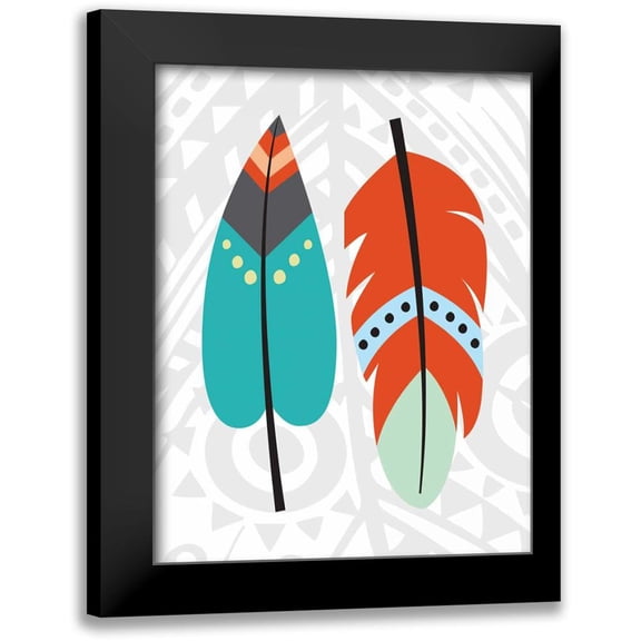 Robinson, Tamara 15x18 Black Modern Framed Museum Art Print Titled - Tribal Feather