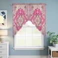 thumbnail image 6 of Boho Pink Kitchen Window Curtains, Swag Curtains Valance for Bedroom Living Room Bathroom, Middle Century Boho Geometric Abstract Southwestern Rod Pocket Window Curtain Block Drapes 2 Panels 36"x45", 6 of 9