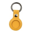 thumbnail image 1 of Funda protectora de piel sintética con llavero para Apple Airtag Tracker Amarillo, 1 of 9