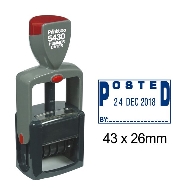 Printtoo Heavy Duty Dater Stamp With Paid By Text Office Stationery Self Inking Date Rubber Stamp-Blue