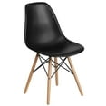 thumbnail image 3 of 2 Pk. Elon Series Black Plastic Chair with Wooden Legs, 3 of 9