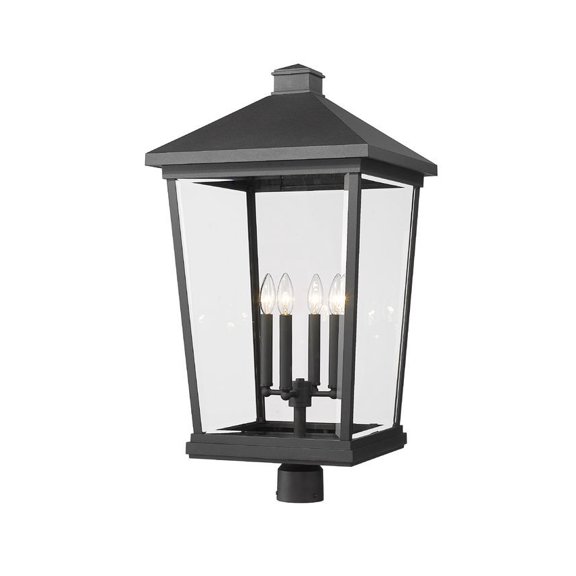 4 Light Outdoor Post Mounted Fixture In Transitional Style-31 Inches Tall And 16 Inches Wide Z-Lite 568Phxxlr-Bk