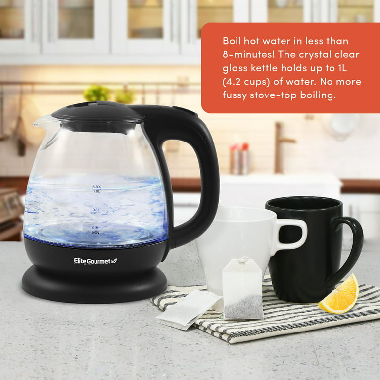 Electric Kettle, INTASTING Wide Opening Glass Kettle with Tea